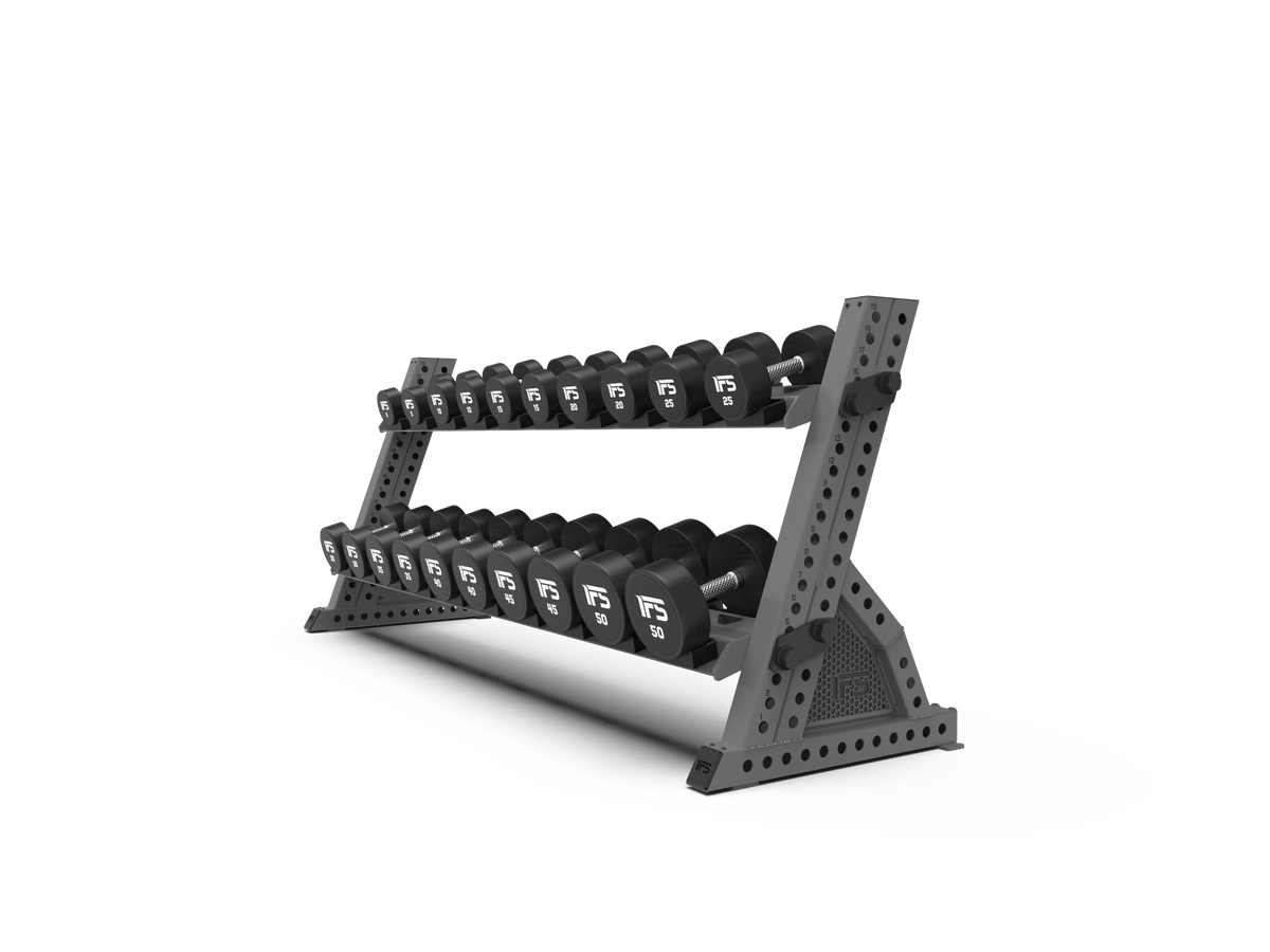 2-Tier Dumbbell Saddle Storage Rack