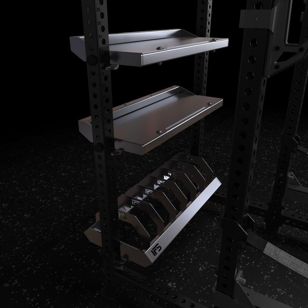 RACK MOUNTED SINGLE POST BUMPER STORAGE SHELF