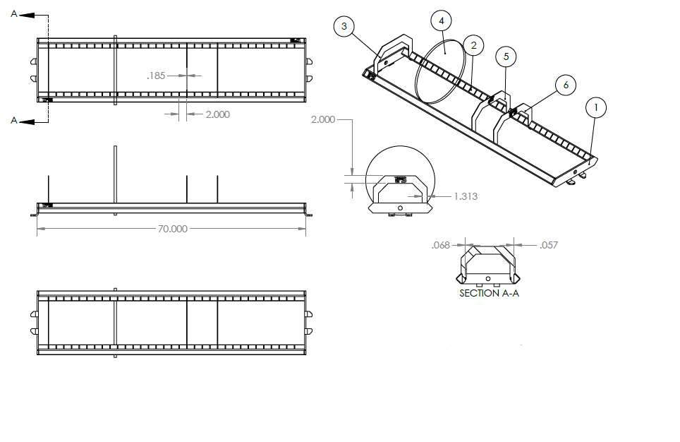 RACK MOUNTED SINGLE POST BUMPER STORAGE SHELF