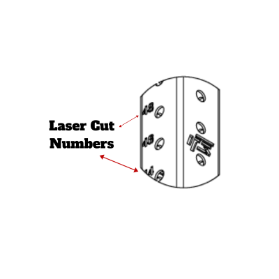 Laser Cut Pin Position Numbers
